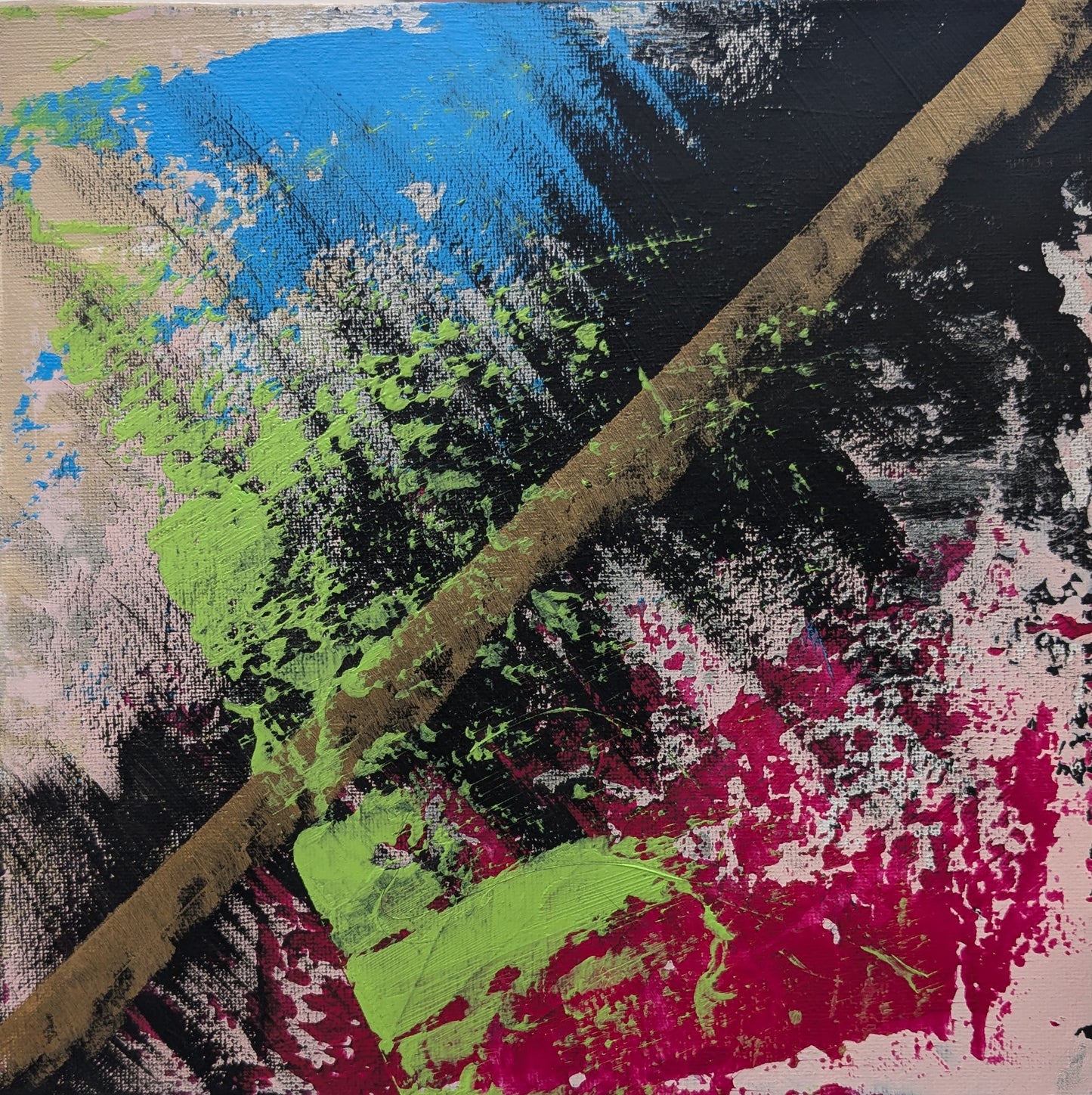 0215B - peinture acrylique originale 25x25cm (2025)