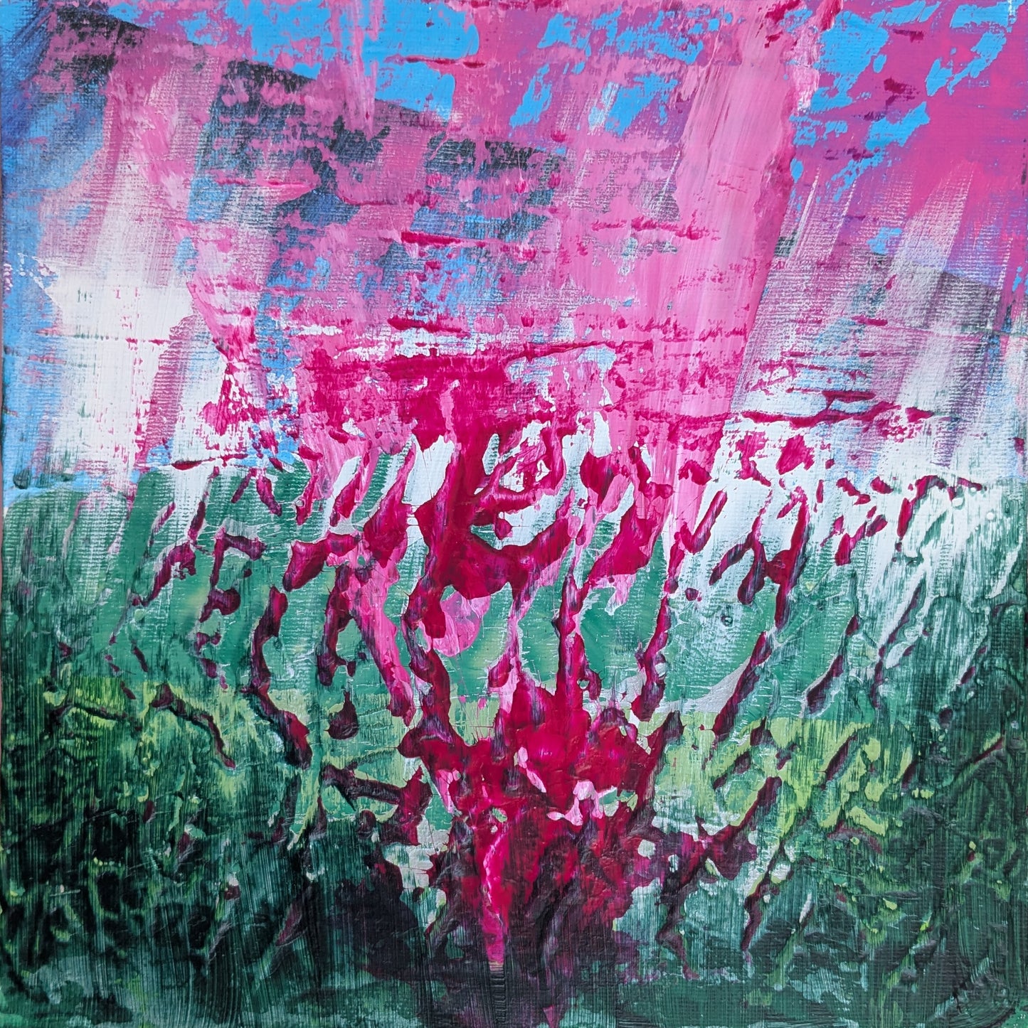 L'explosion - peinture acrylique originale 25x25cm (2025)