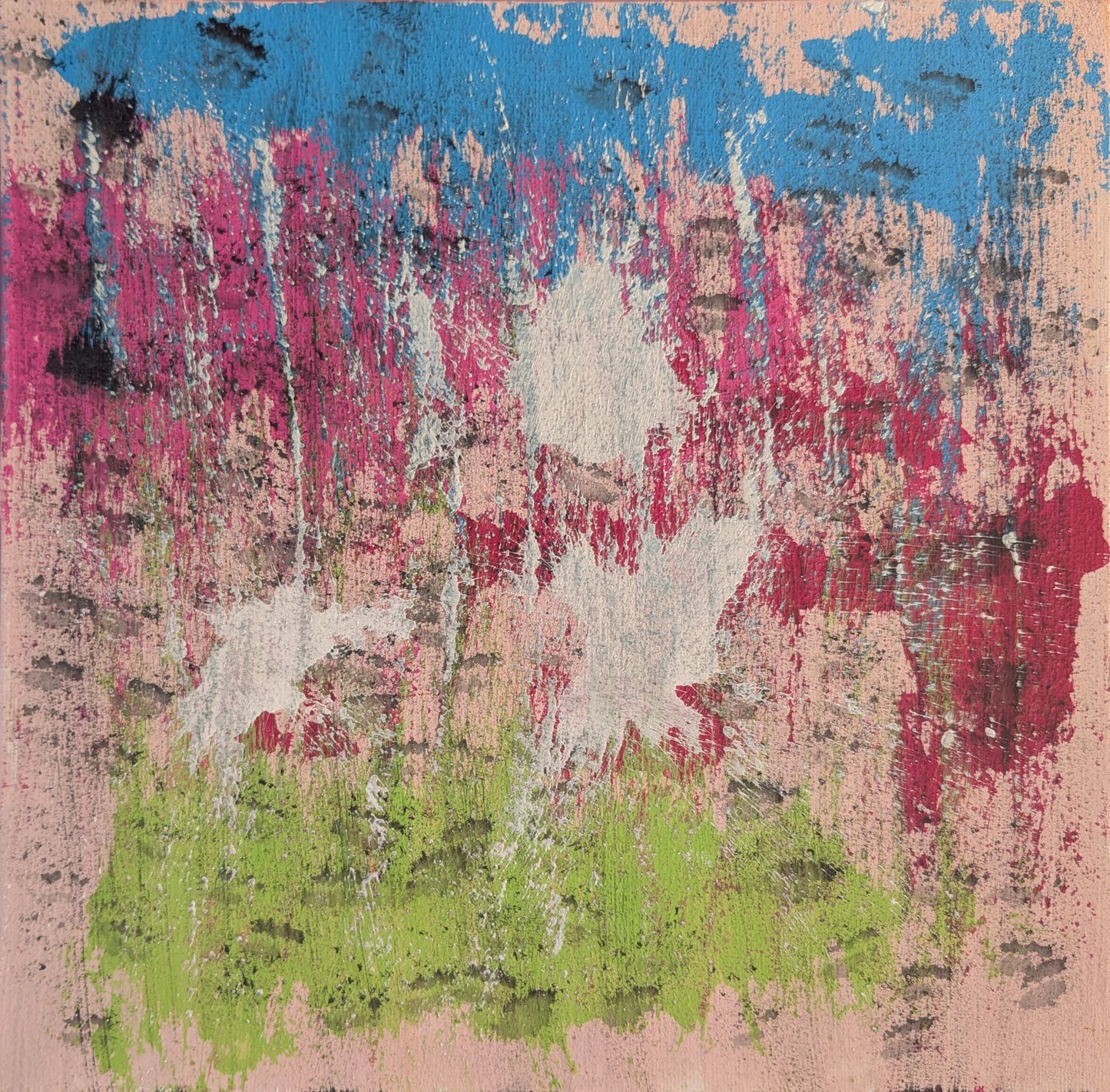 L'apparition des fleurs - peinture acrylique originale 25x25cm (2025)