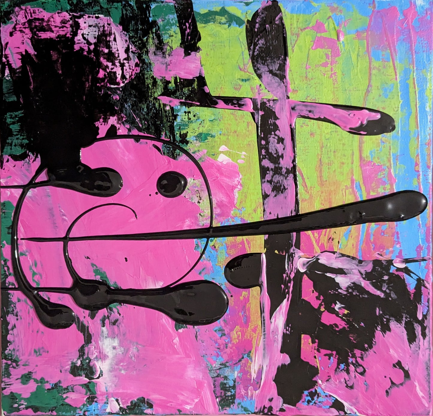 0307D - peinture acrylique originale 25x25cm (2025)