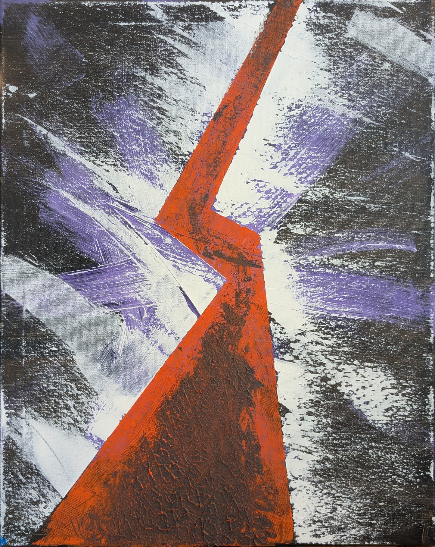 Eclair orange - peinture acrylique originale 40x50cm (2025)