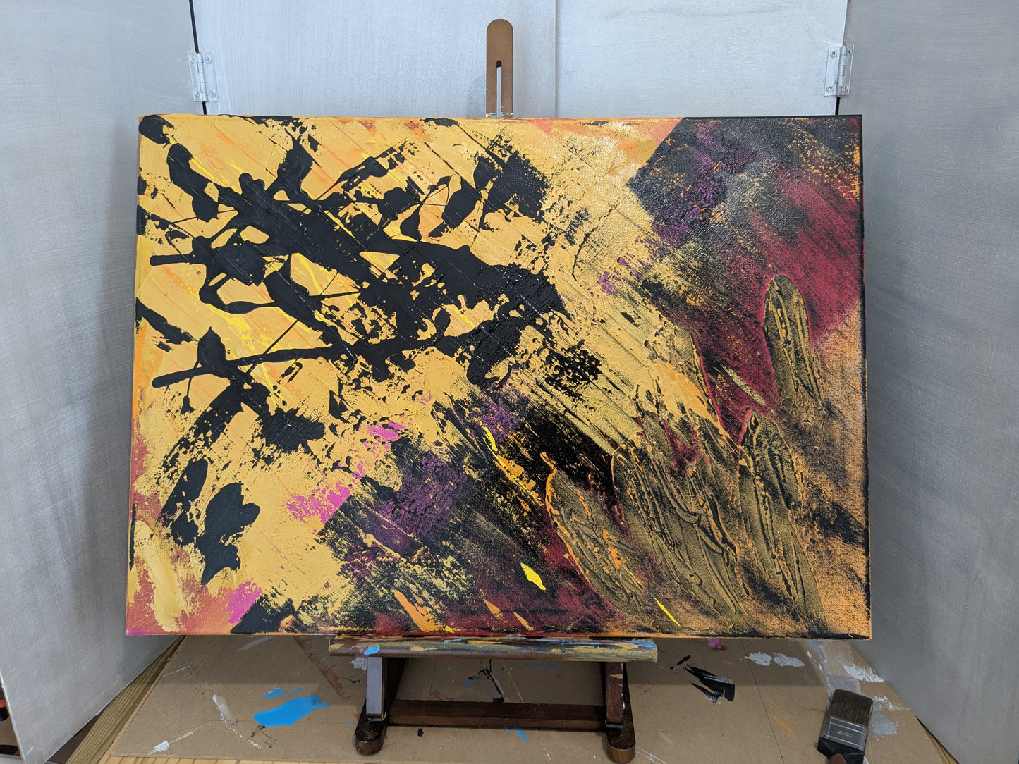 Le dragon énervé - peinture acrylique originale 70x50cm (2025)