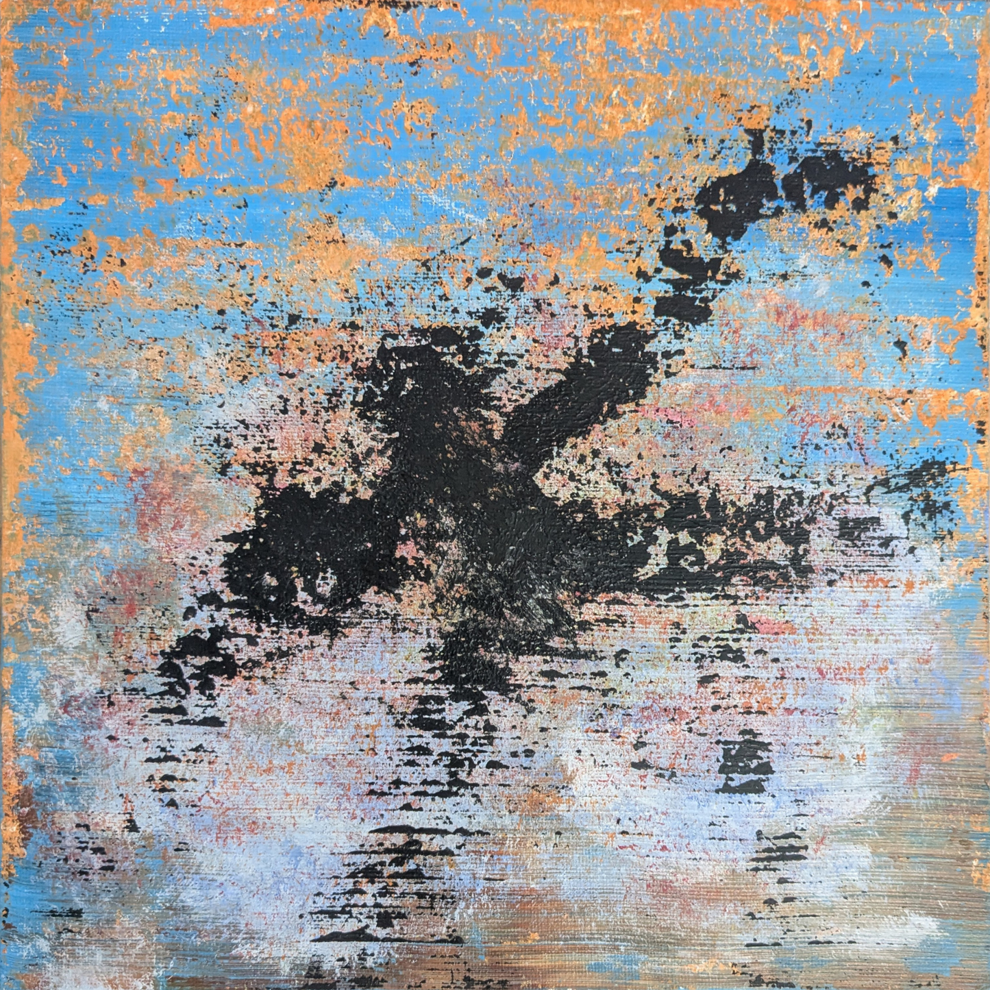 Sans titre 0718D - peinture acrylique originale 25x25cm (2025)