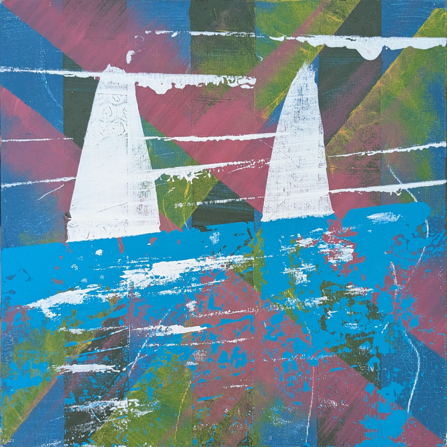 Sans titre 0712E - peinture acrylique originale 25x25cm (2025)