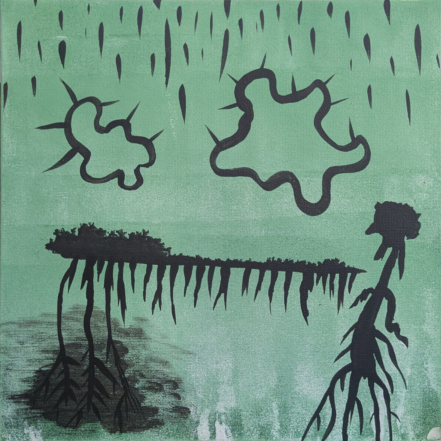 Vert - peinture acrylique originale 25x25cm (2025)