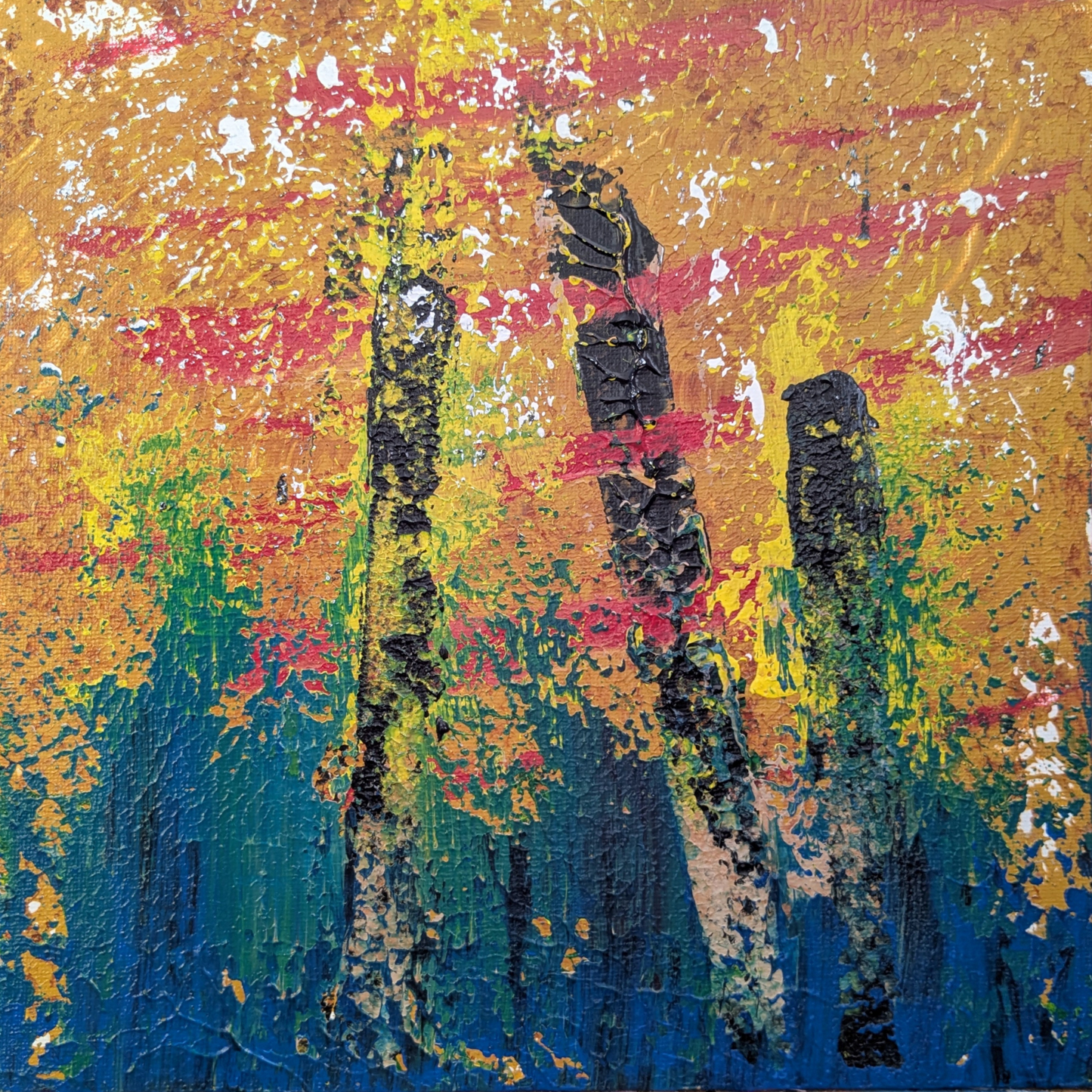 Sans titre 0805D - peinture acrylique originale 25x25cm (2025)