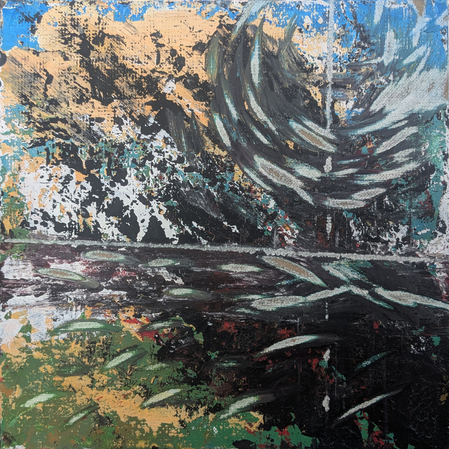 Sans titre 0603D - peinture acrylique originale 25x25cm (2025)