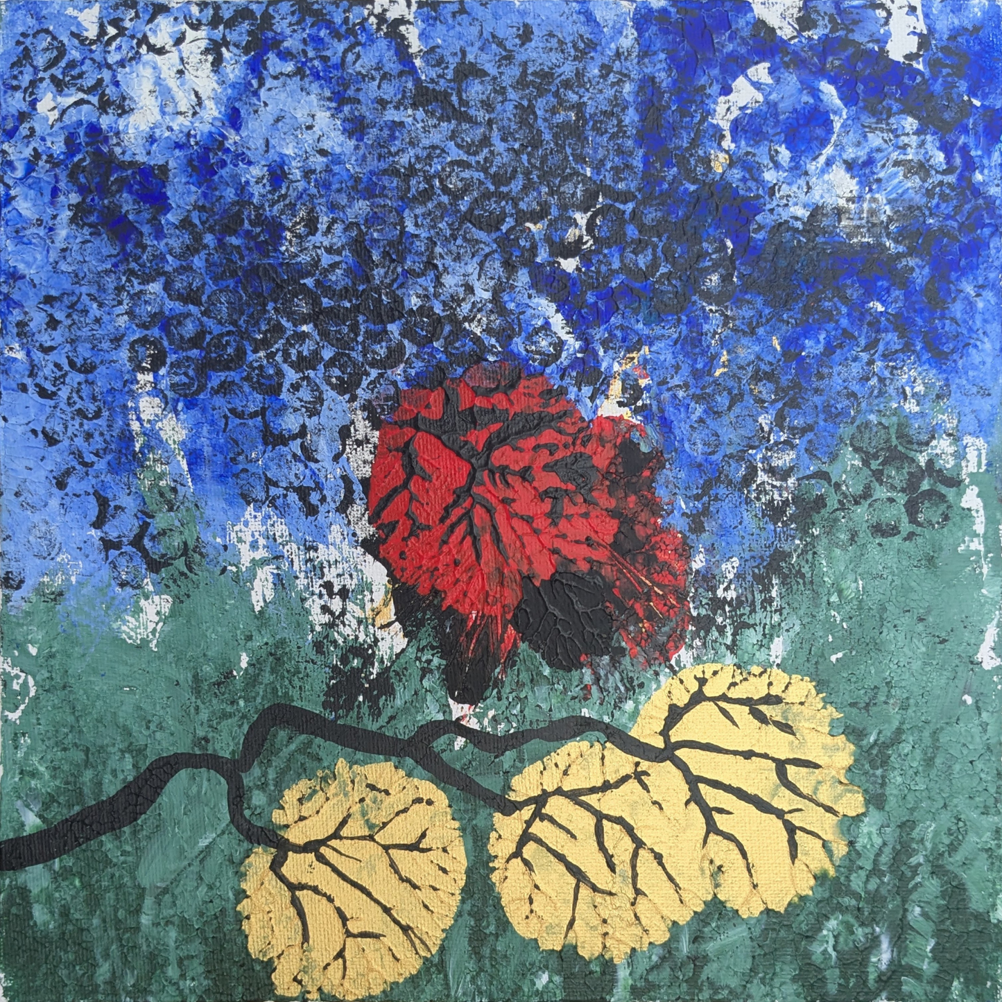 Sans titre 0615C - peinture acrylique originale 25x25cm (2025)