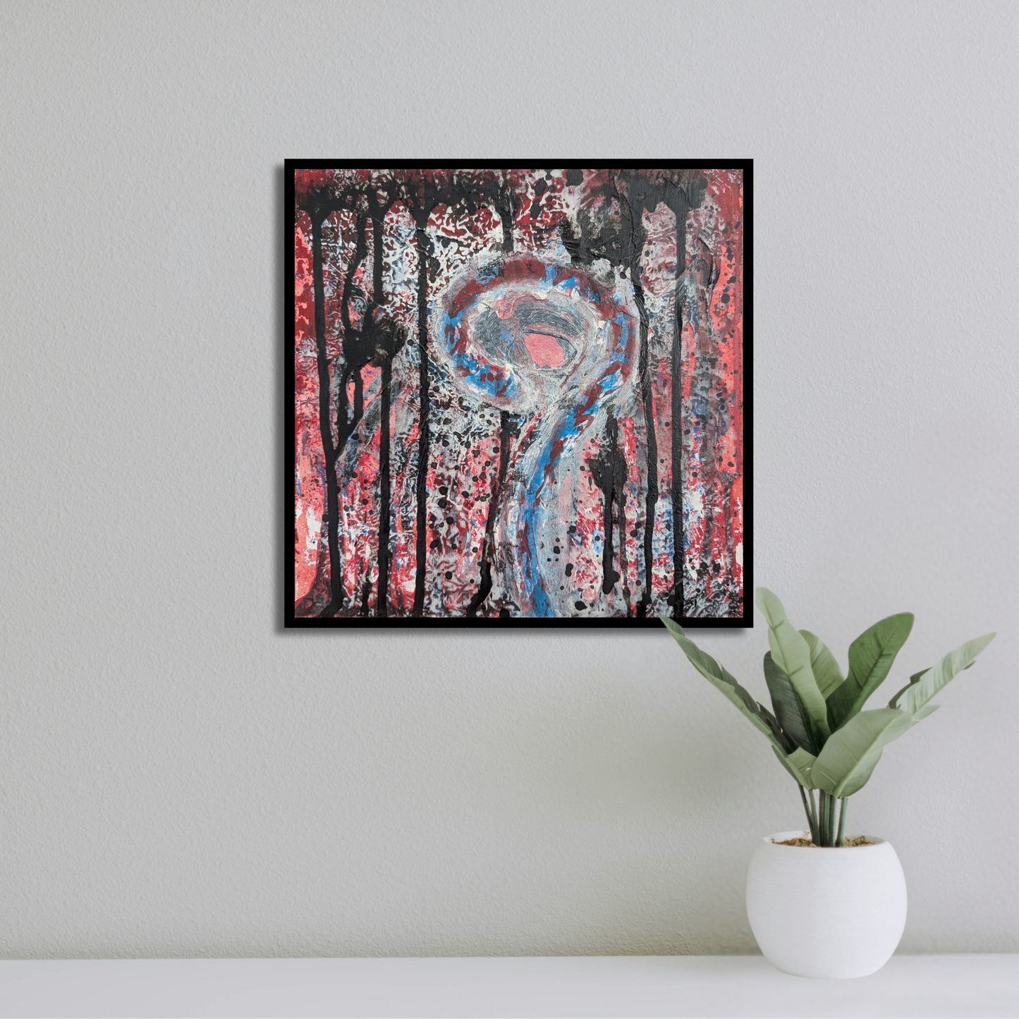 Piton en question - peinture acrylique originale 25x25cm (2025)