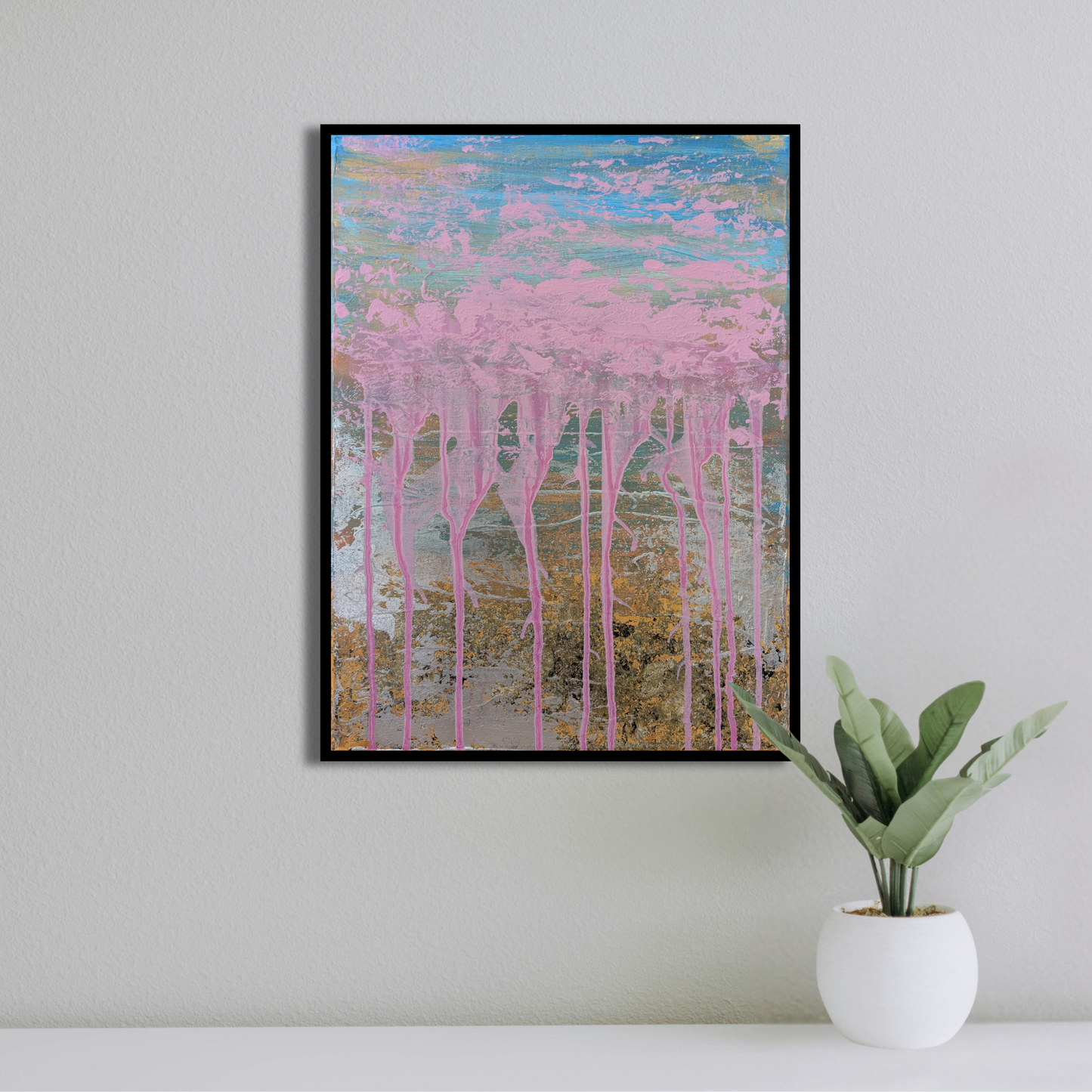 Nuage rose - peinture acrylique originale 30x40cm (2025)