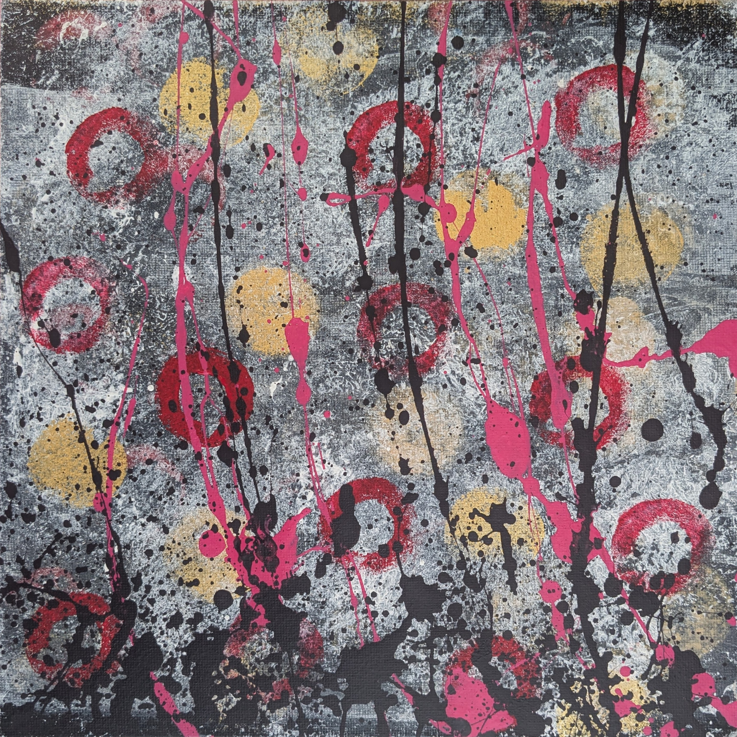 La danse des fleurs - peinture acrylique originale 25x25cm (2025)