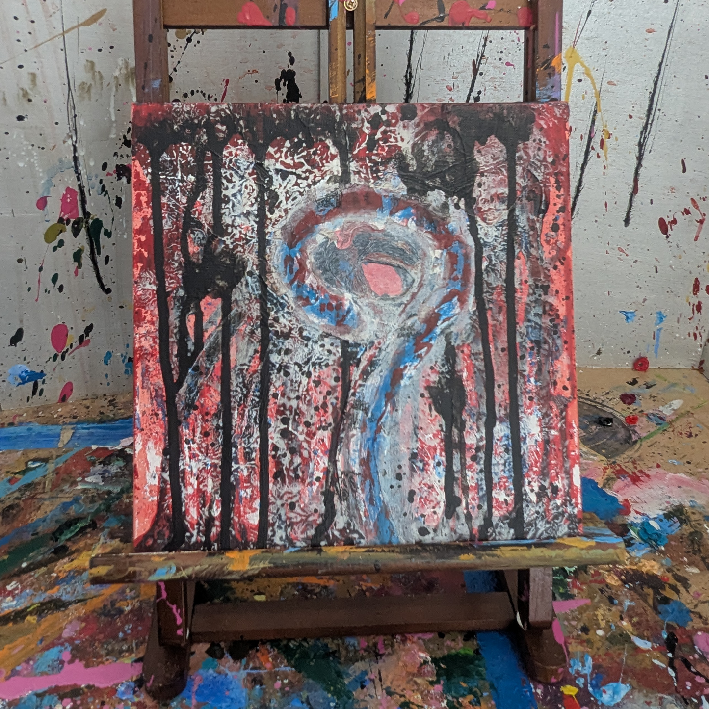 Piton en question - peinture acrylique originale 25x25cm (2025)