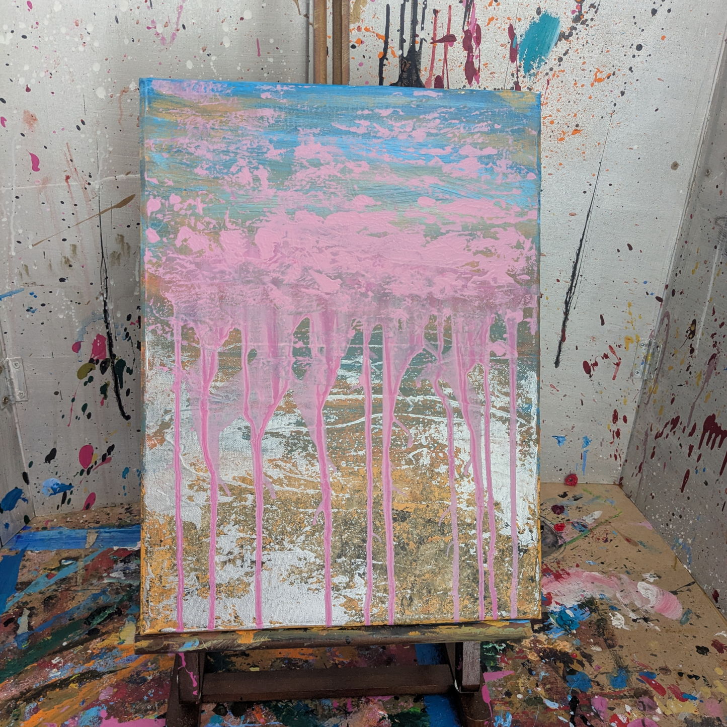 Nuage rose - peinture acrylique originale 30x40cm (2025)