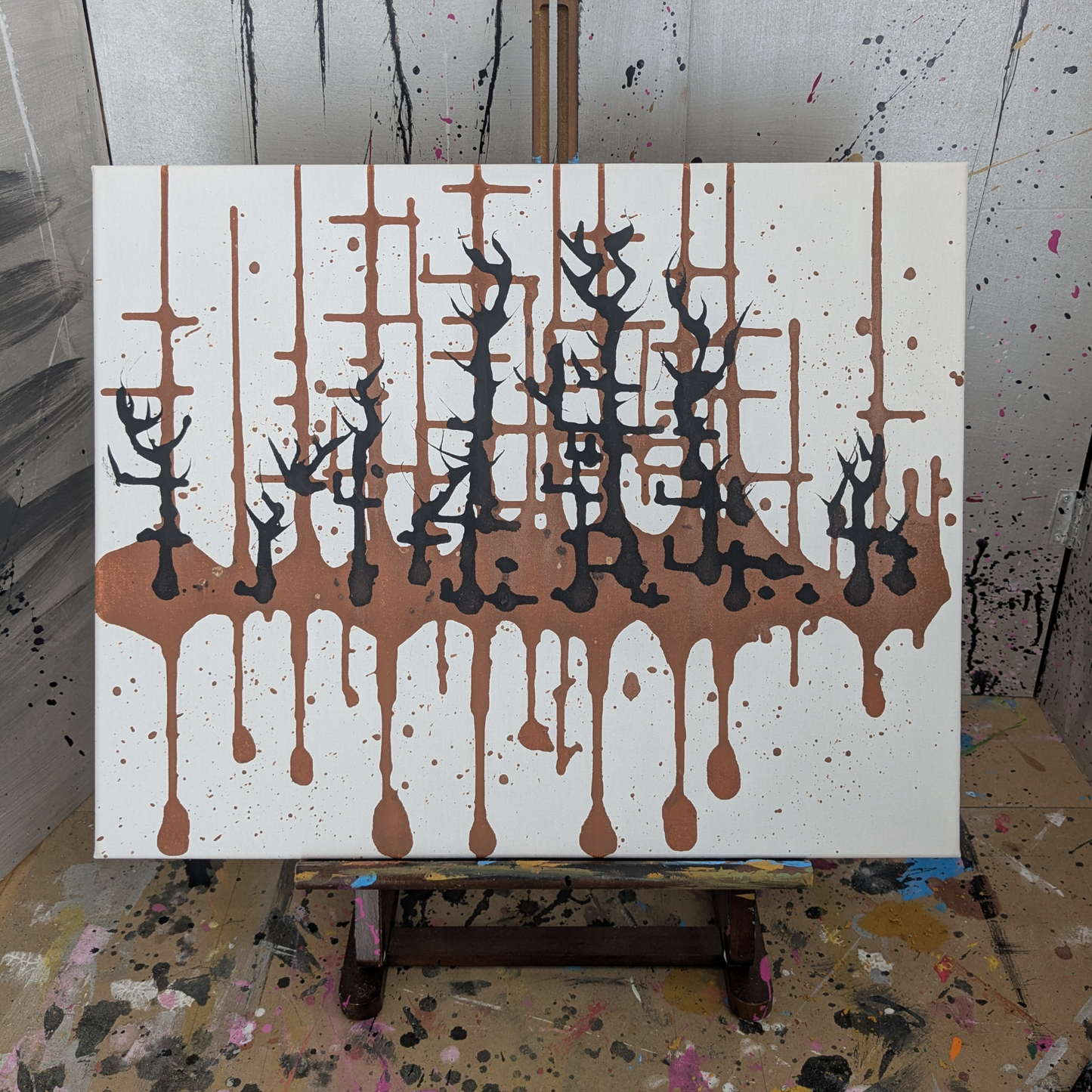 La forêt dans le ciel - peinture acrylique originale 50x40cm (2025)