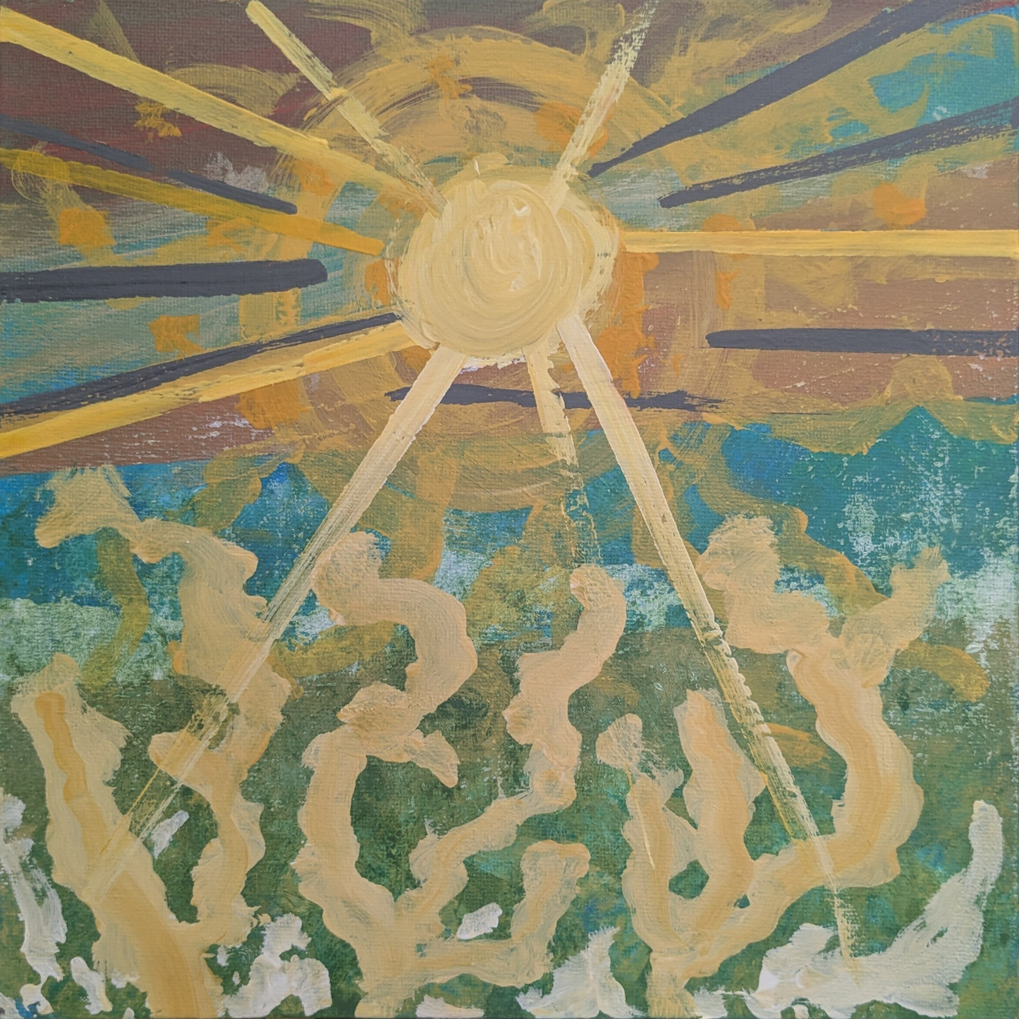 Au soleil - peinture acrylique originale 25x25cm (2025)