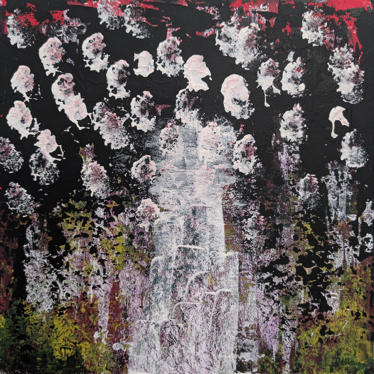 La cascade - peinture acrylique originale 25x25cm (2025)