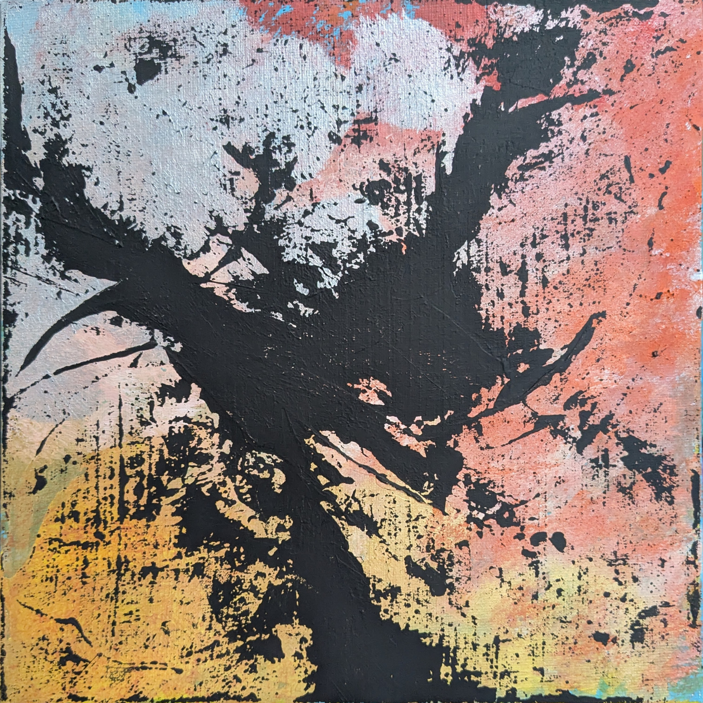 Equilibre instable - peinture acrylique originale 25x25cm (2025)