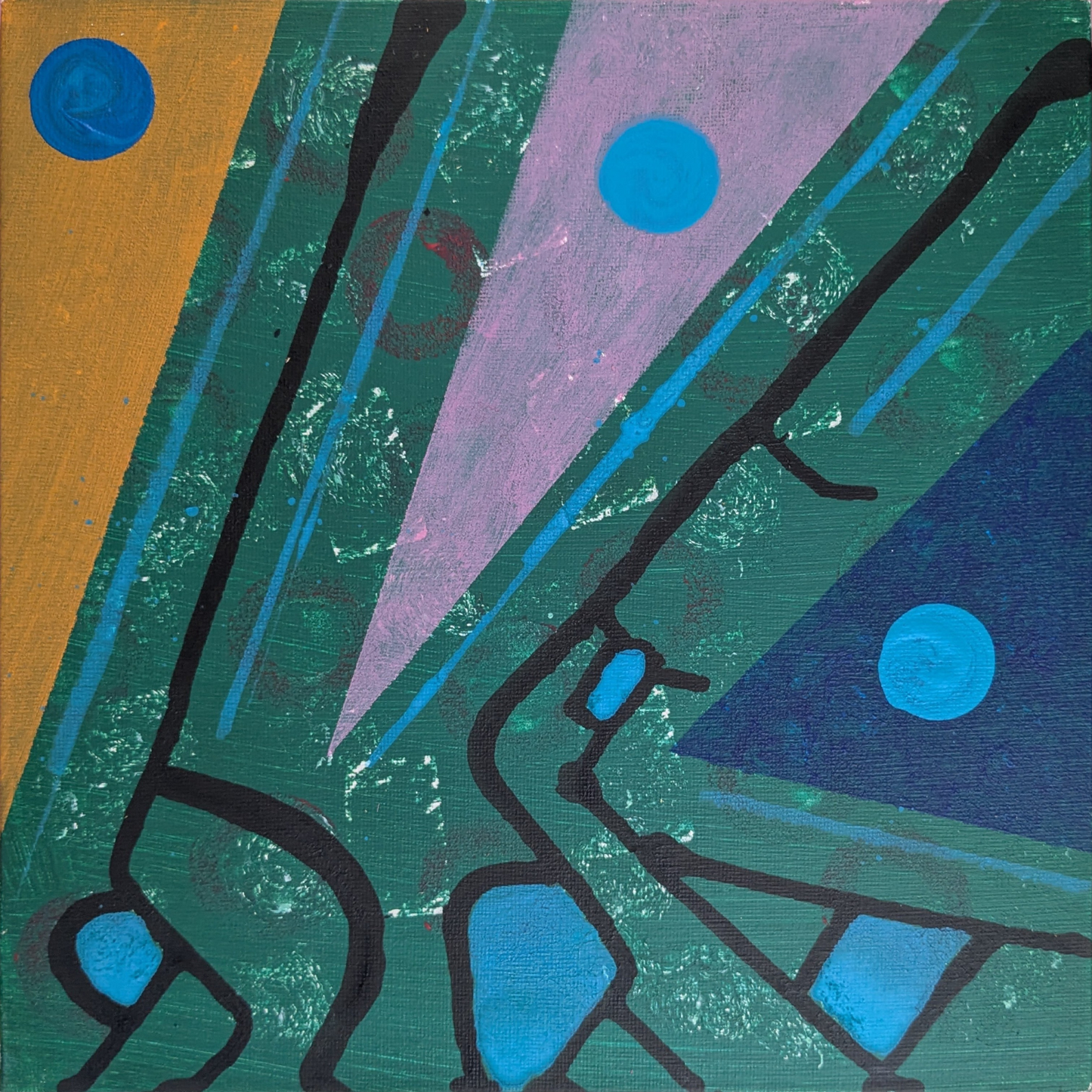 Formes et chemins - peinture acrylique originale 25x25cm (2025)