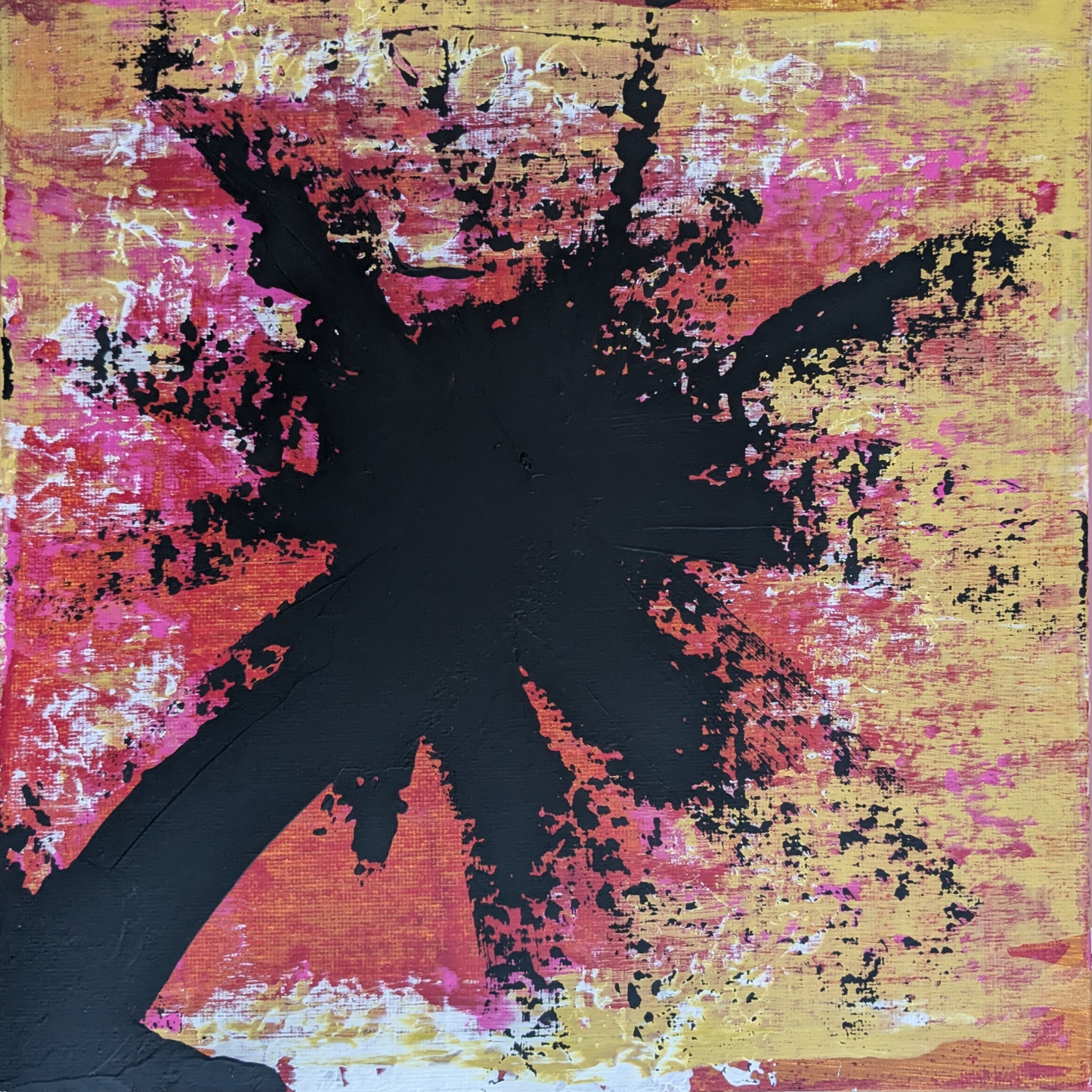 L'ombre du palmier - peinture acrylique originale 25x25cm (2025)