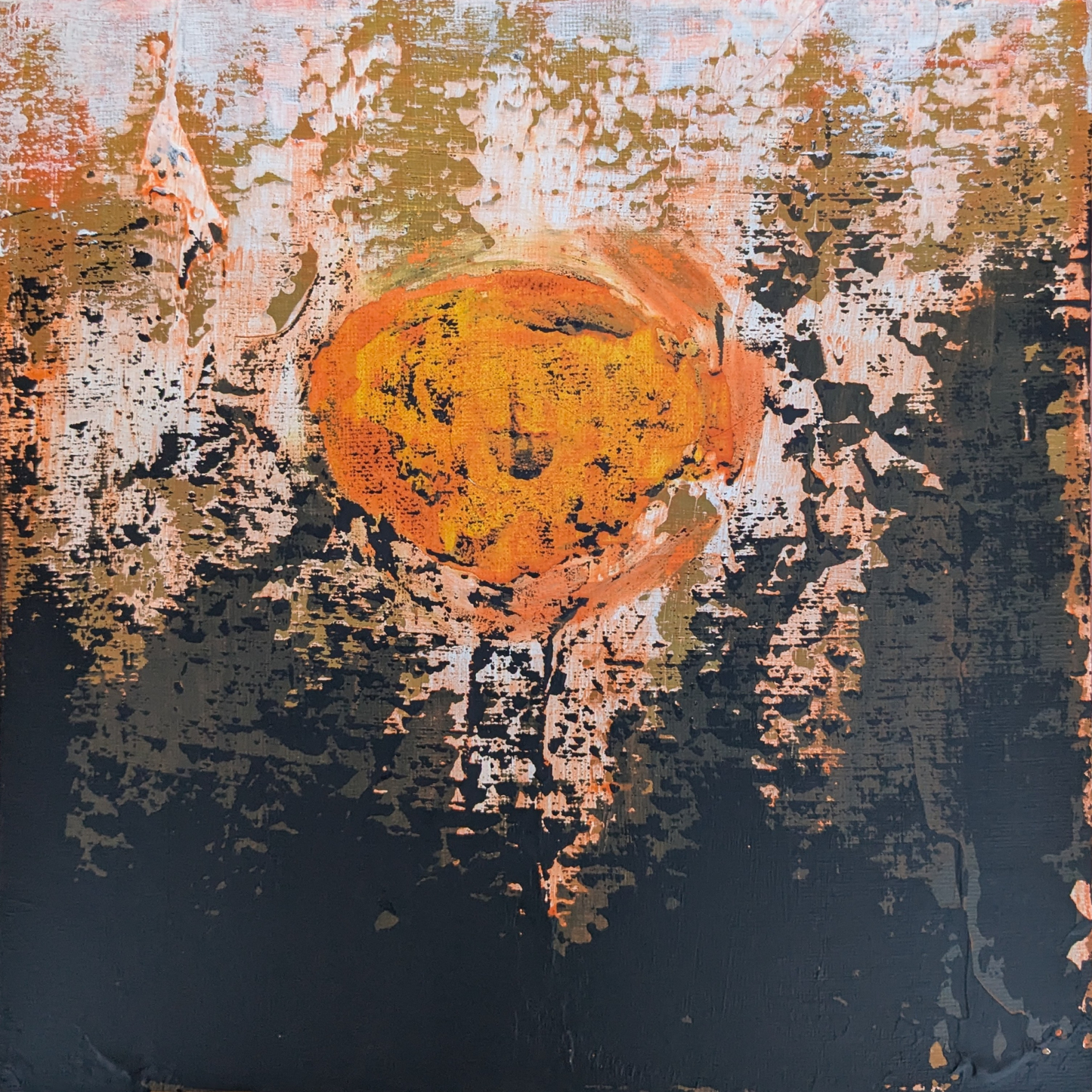 Coucher de soleil dans la montagne - peinture acrylique originale 25x25cm (2025)