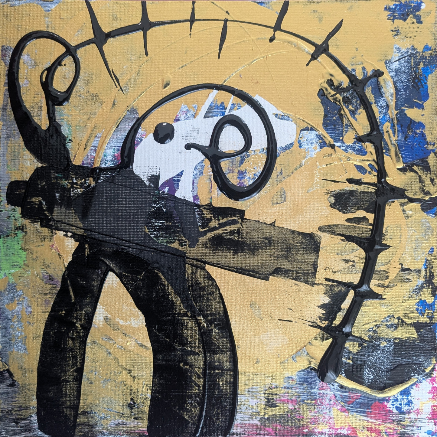 0313B - peinture acrylique originale 25x25cm (2025)