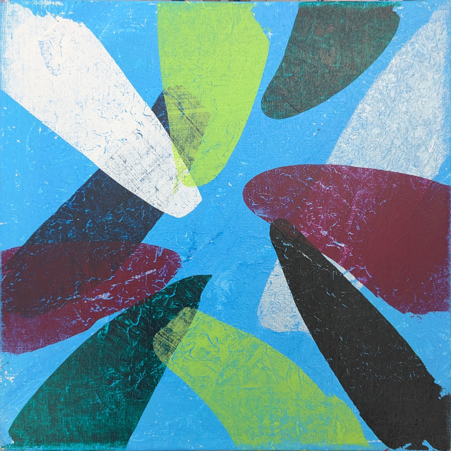 Rencontre au milieu - peinture acrylique originale 25x25cm (2025)