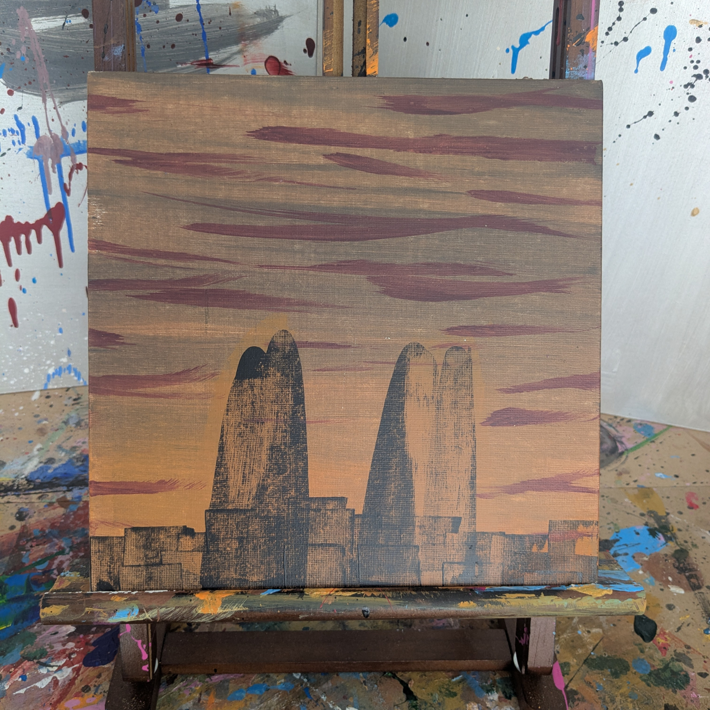 0402C - peinture acrylique originale 25x25cm (2025)