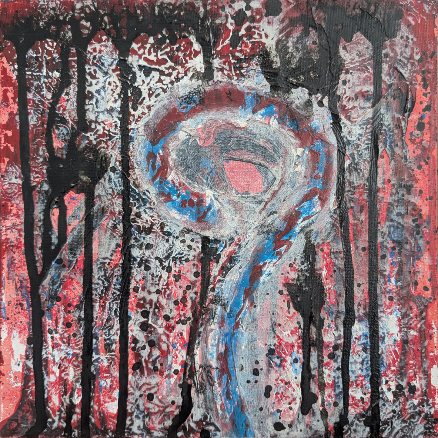 Piton en question - peinture acrylique originale 25x25cm (2025)