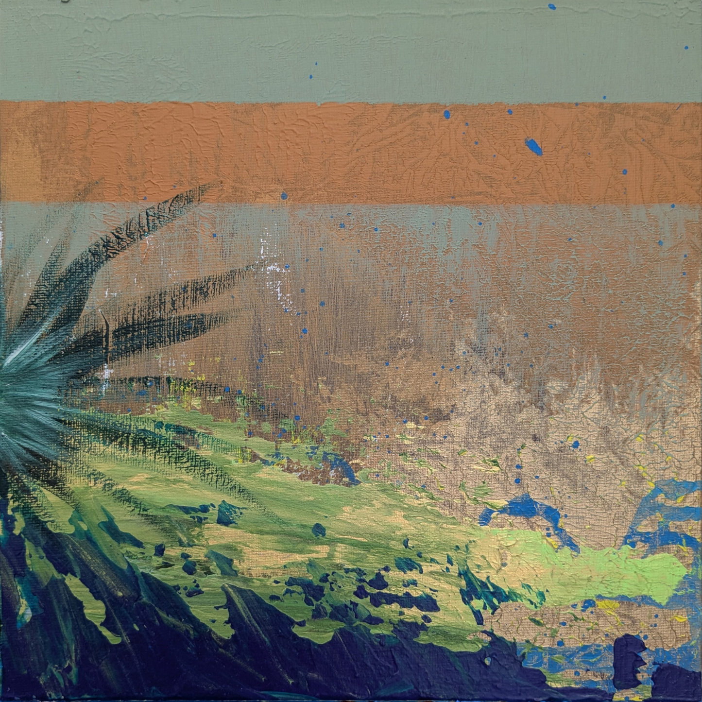 Volcan vert - Diptyque peintures acryliques originales 25x25cm (2025)