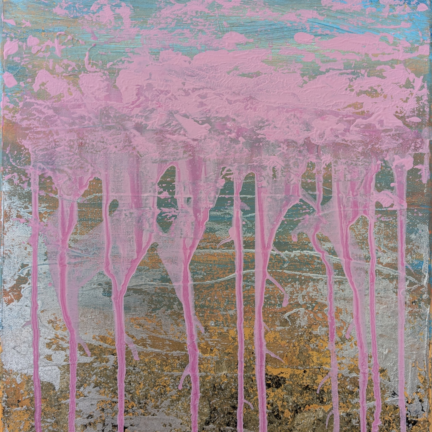 Nuage rose - peinture acrylique originale 30x40cm (2025)