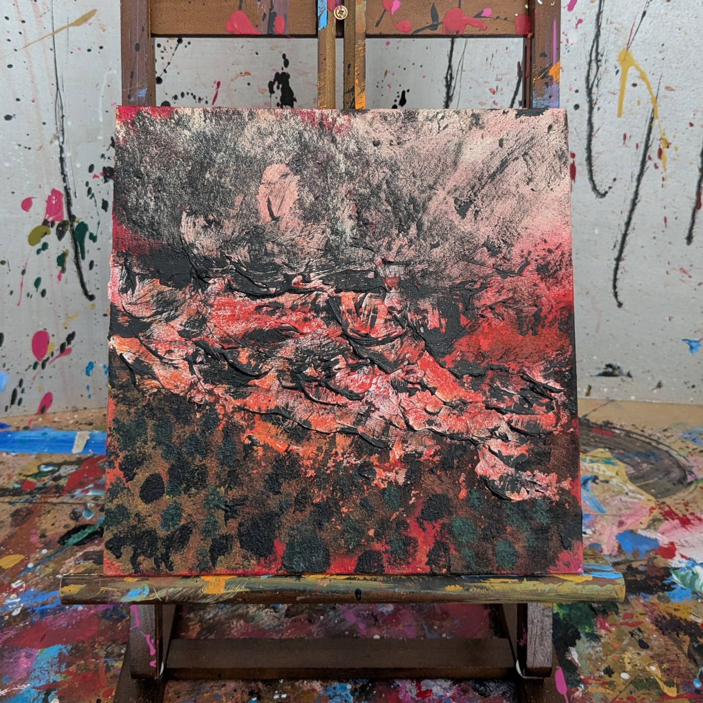 Tempête - peinture acrylique originale 25x25cm (2025)
