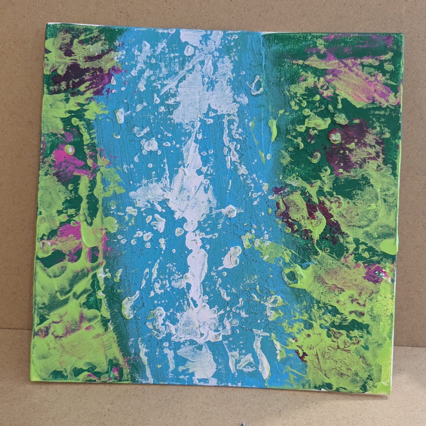 La rivière enchantée - peinture acrylique originale 25x25cm (2025)