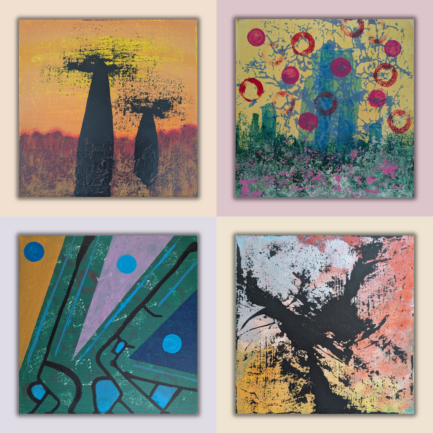 Carrés entoilés 25x25cm