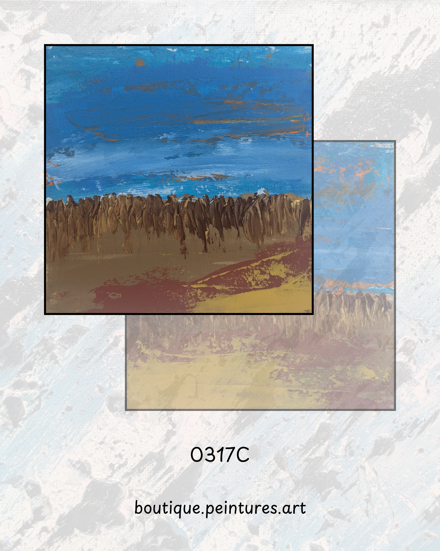 0317C - Diptyque peintures acryliques originales 25x25cm (2025)