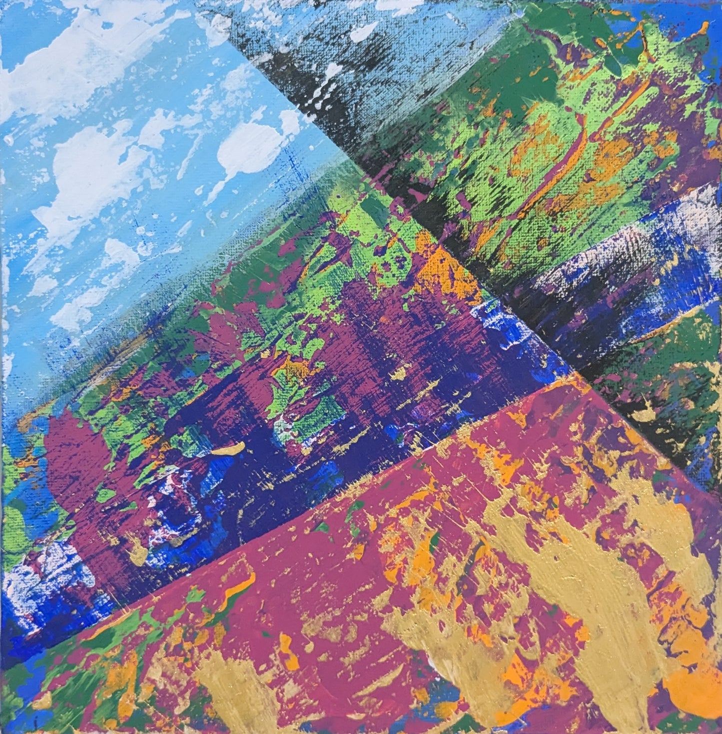 0211D - peinture acrylique originale 25x25cm (2025)