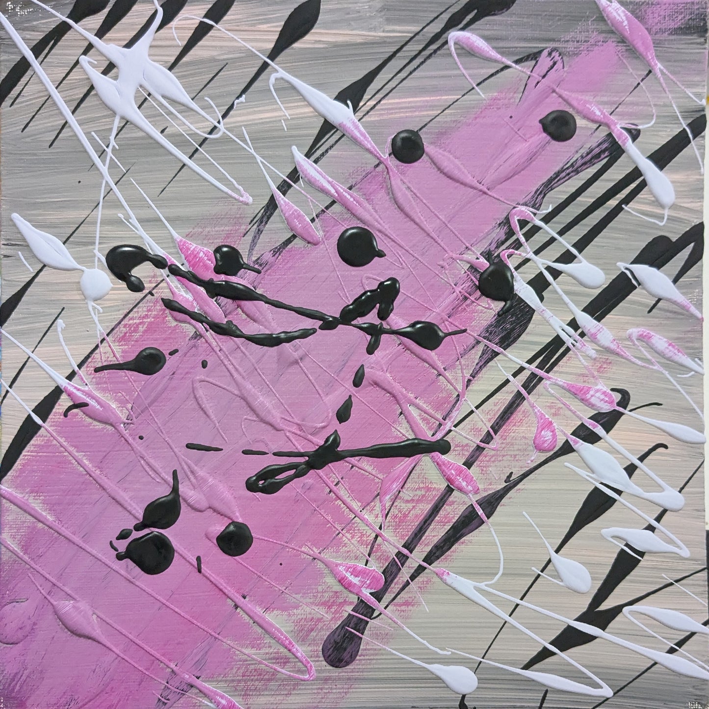 La musique en folie - peinture acrylique originale 25x25cm (2025)