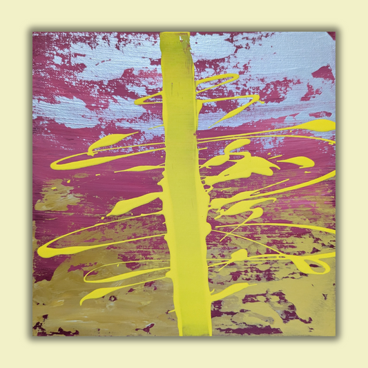 La ligne de lumière - peinture acrylique originale 25x25cm (2025)