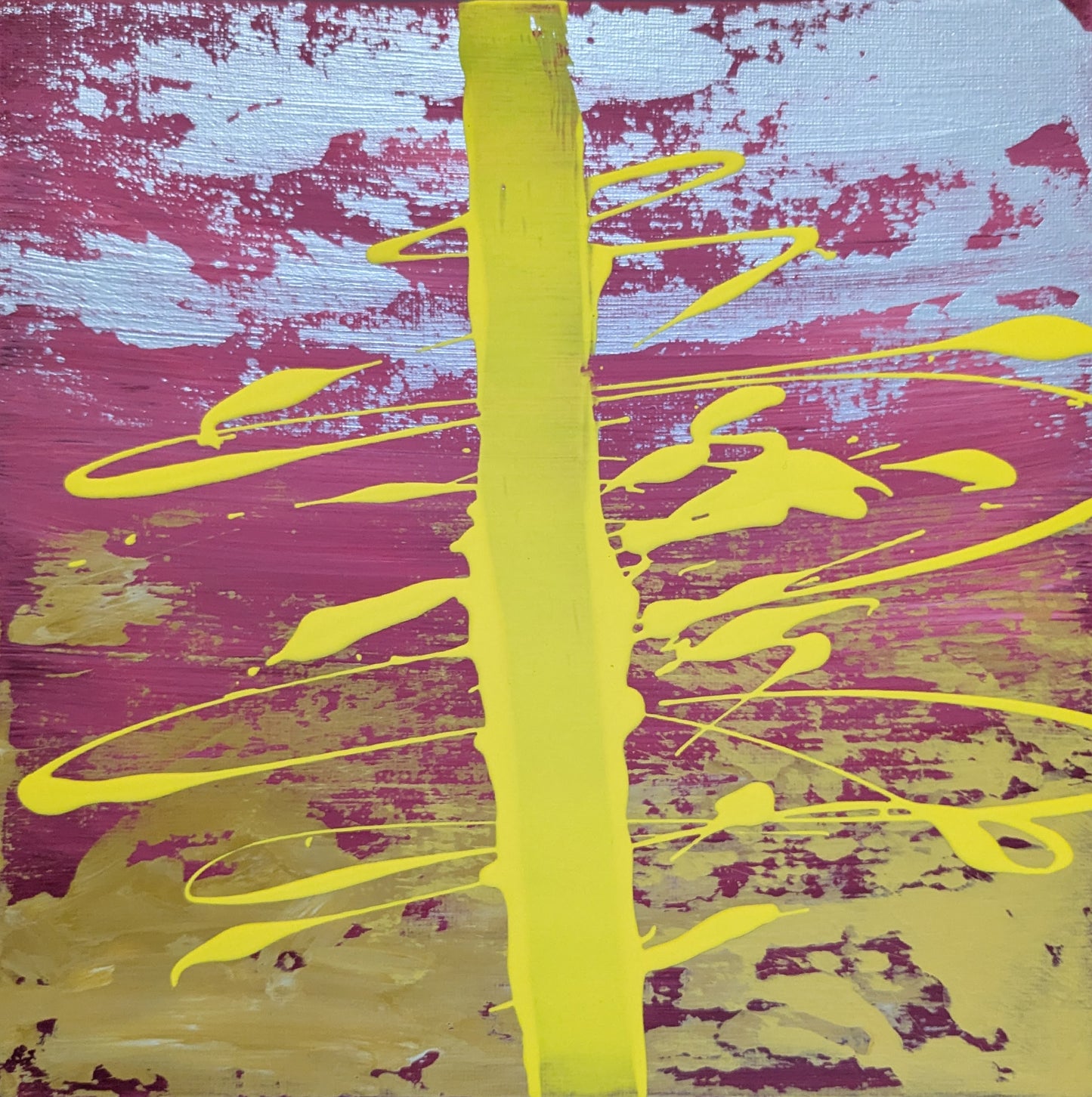 La ligne de lumière - peinture acrylique originale 25x25cm (2025)