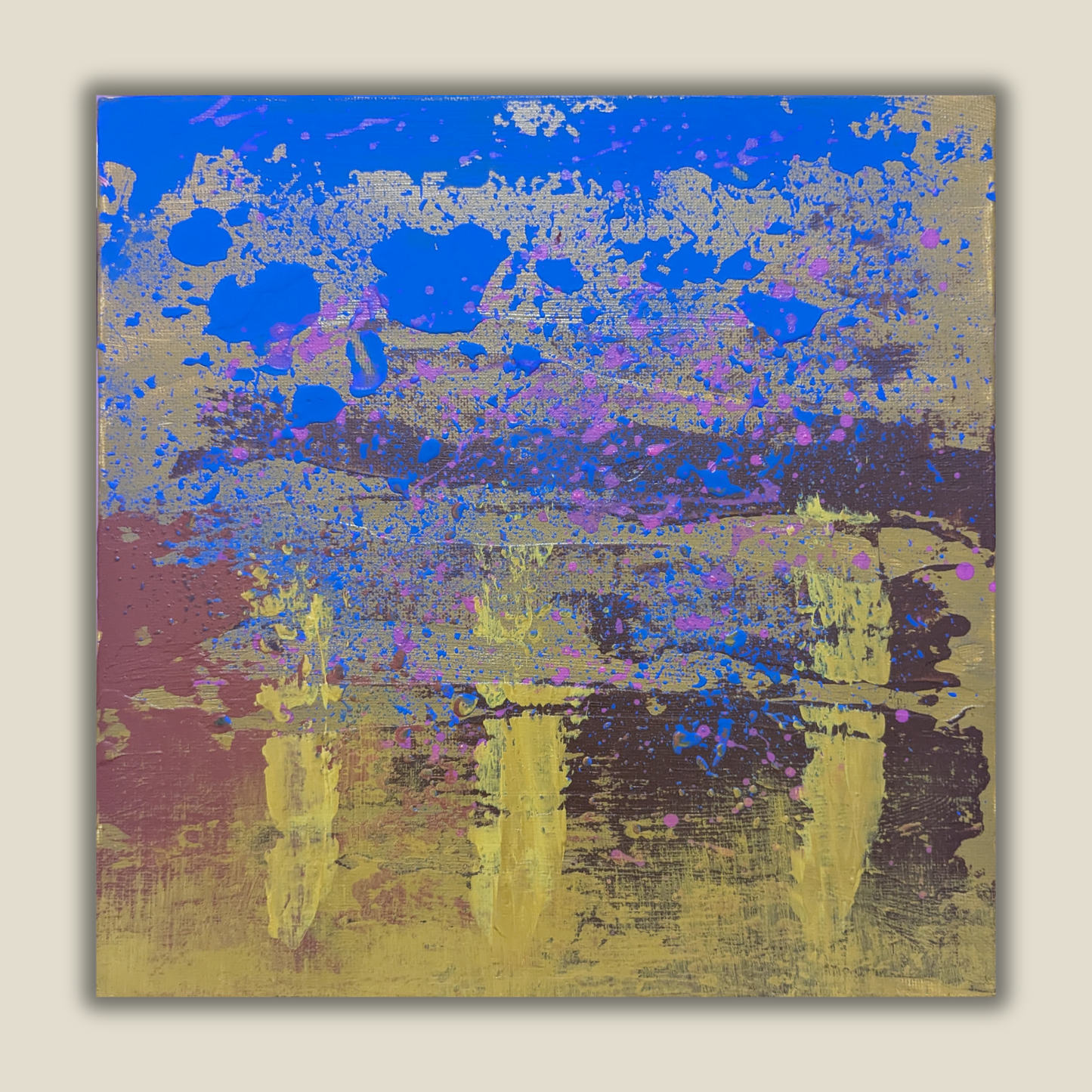 Les trois flammes - peinture acrylique originale 25x25cm (2025)