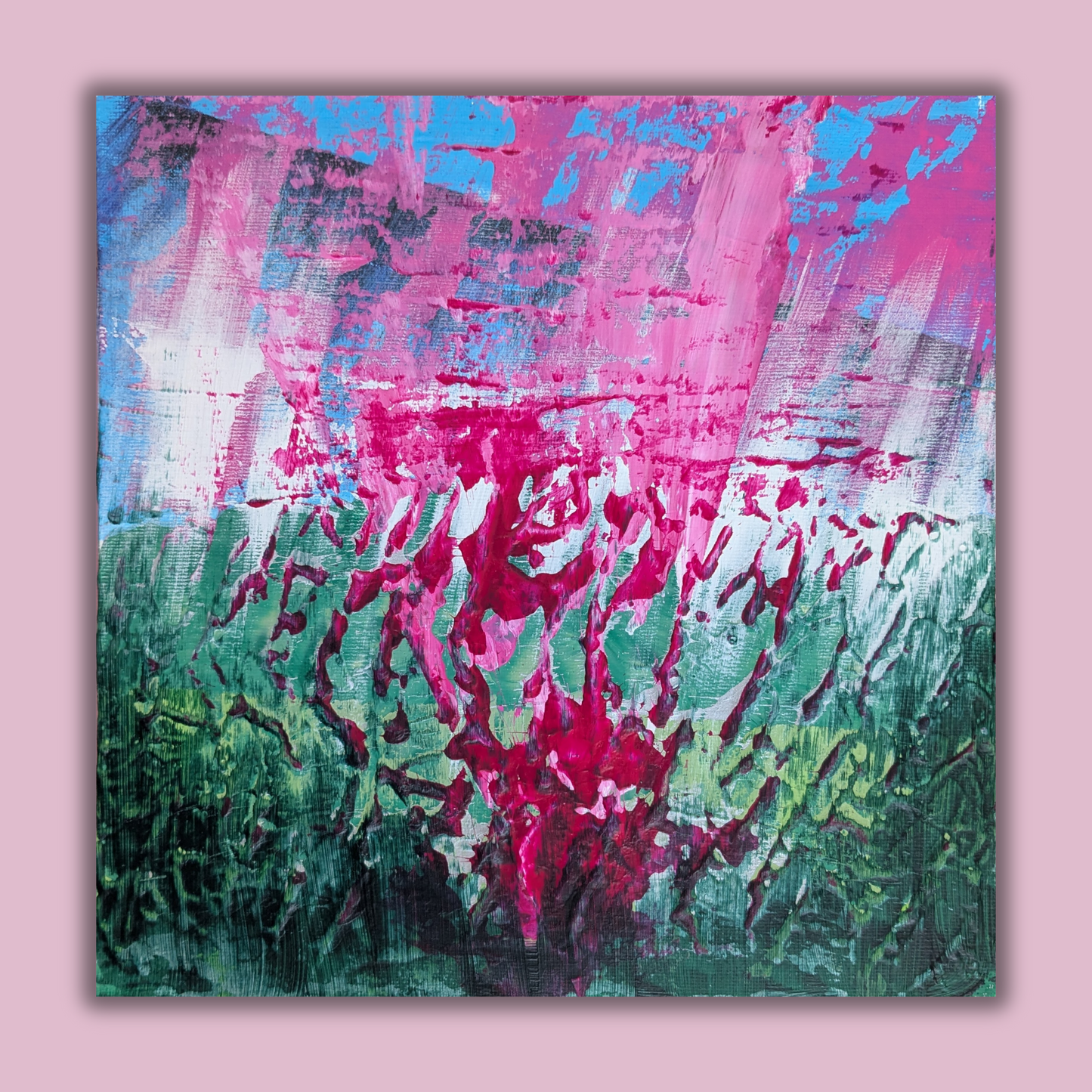 L'explosion - peinture acrylique originale 25x25cm (2025)