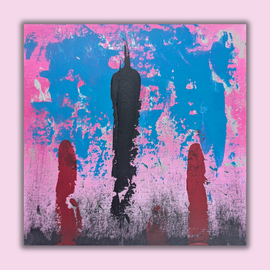 Les trois piliers - peinture acrylique originale 25x25cm (2025)