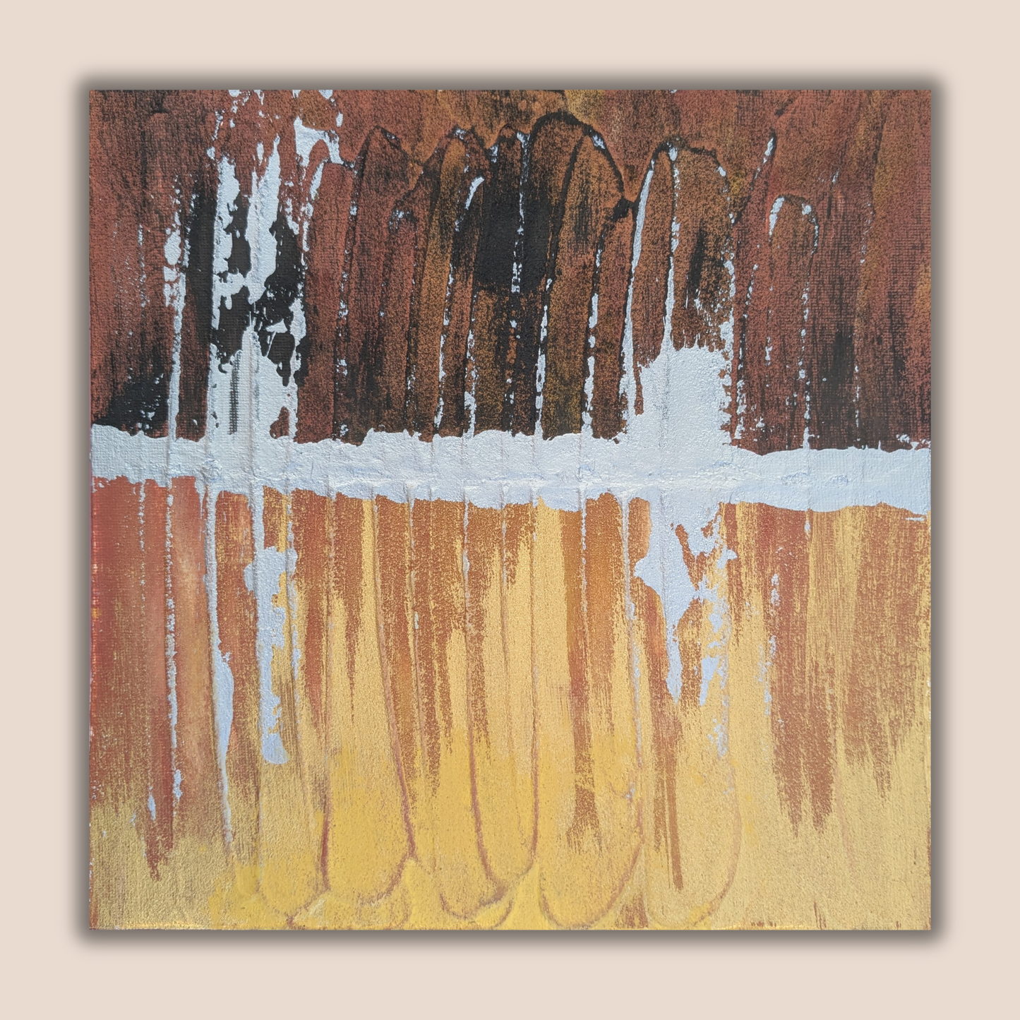 Le pont blanc - peinture acrylique originale 25x25cm (2025)