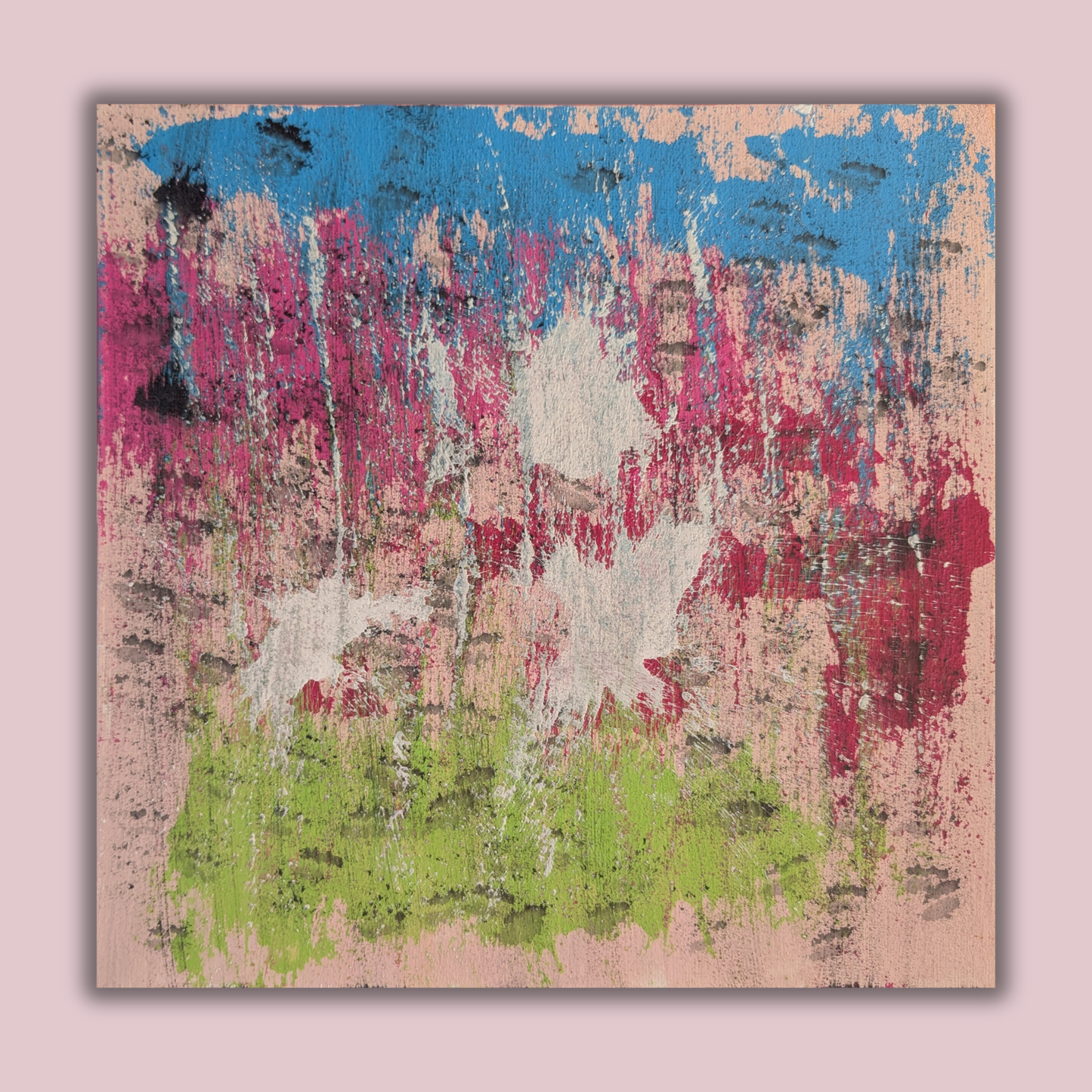 L'apparition des fleurs - peinture acrylique originale 25x25cm (2025)