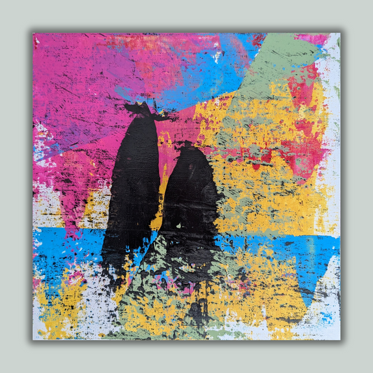 Les deux pierres - peinture acrylique originale 25x25cm (2025)