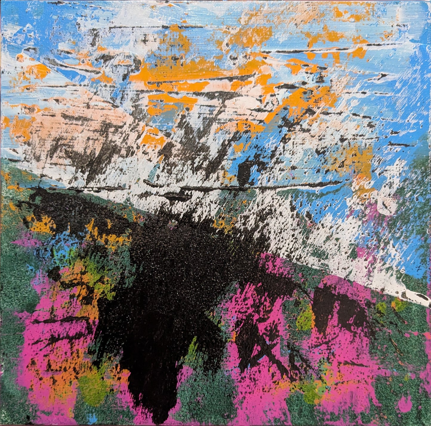 0306B - peinture acrylique originale 25x25cm (2025)