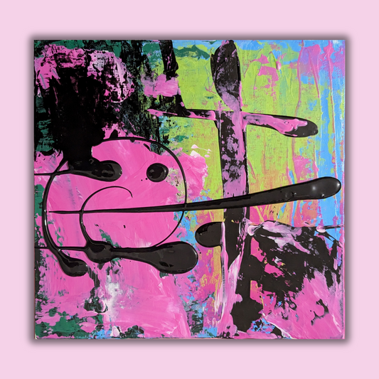 0307D - peinture acrylique originale 25x25cm (2025)