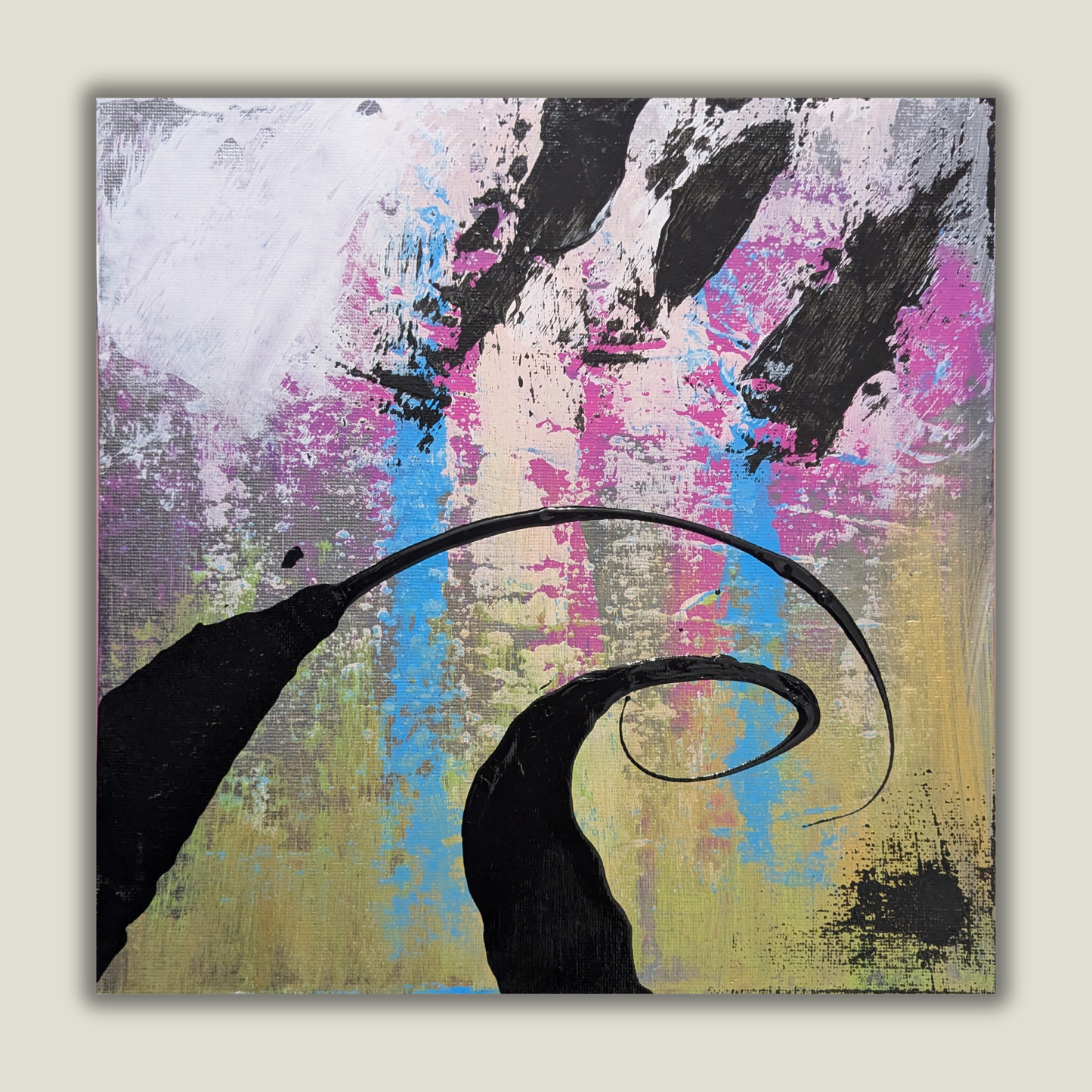 0308D - peinture acrylique originale 25x25cm (2025)