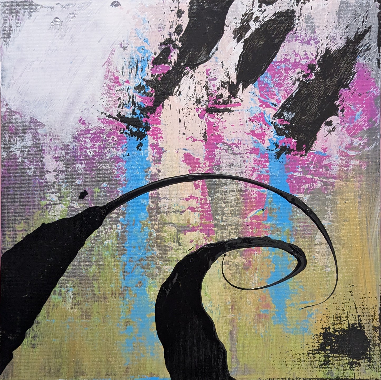 0308D - peinture acrylique originale 25x25cm (2025)