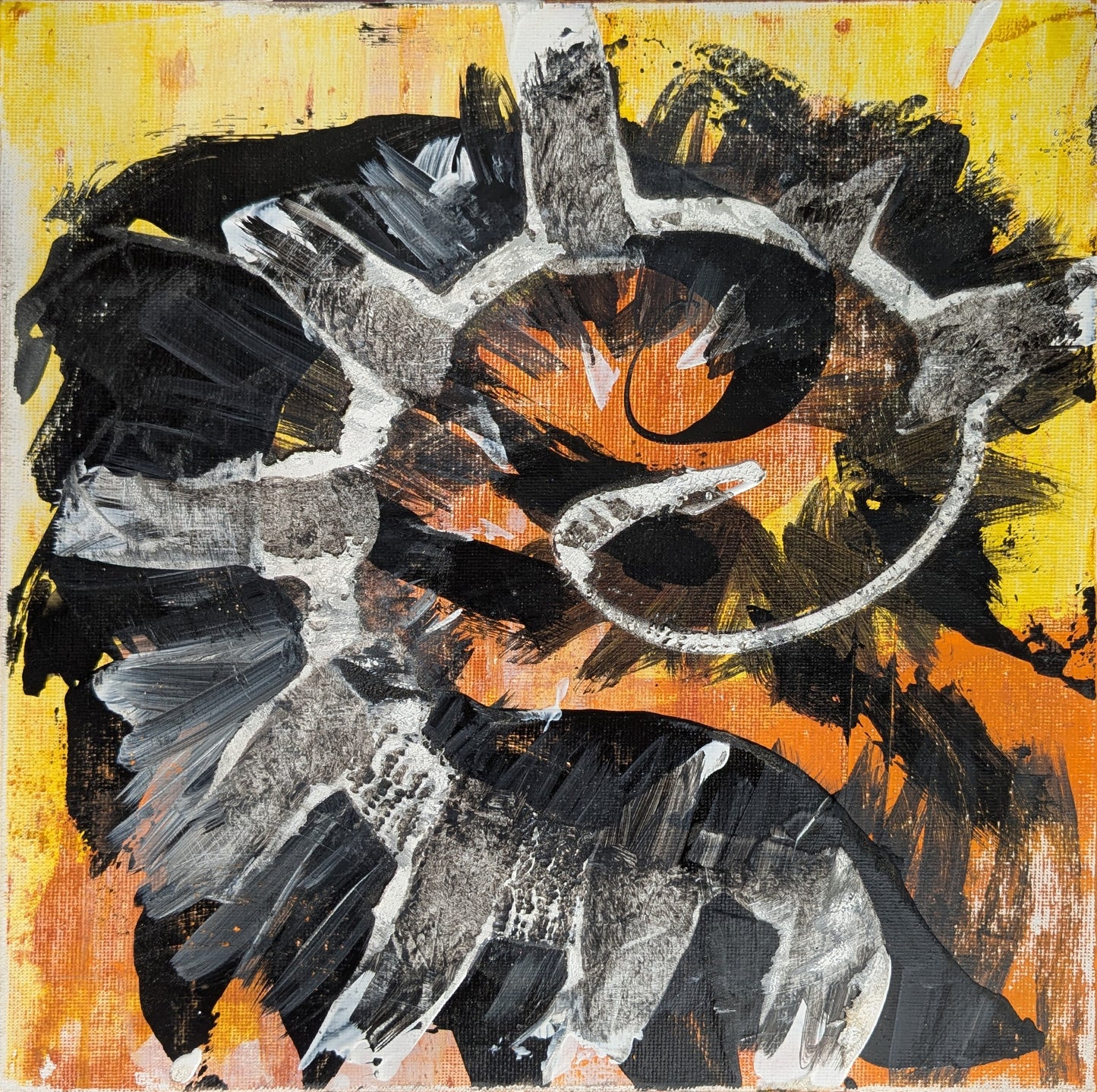 Le dinosaure - peinture acrylique originale 25x25cm (2025)