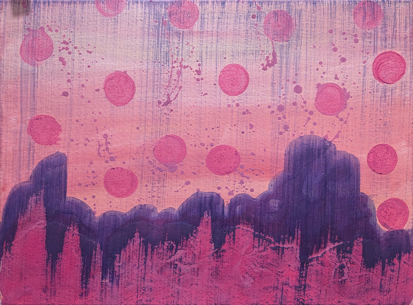 Planète rose - peinture acrylique originale 40x30cm (2025)